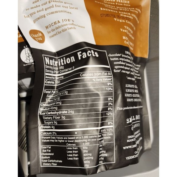 Simple & Delicious Small Batch Organics Coffee Bean Dark Granola Bars - Picture 4 of 8